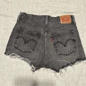 Levi's Black Distressed High-Waist Jean Shorts